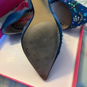 Betsey Johnson Teal Embellished Heels